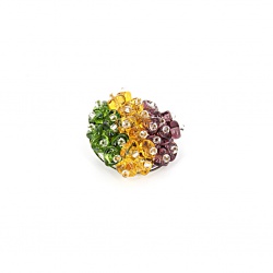 Šperky Murano Millefiori - Brošňa EUPHORIA - fialovo - zelená