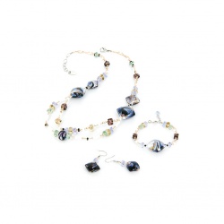 Šperky Murano Millefiori - Set GABRIELA - fialový