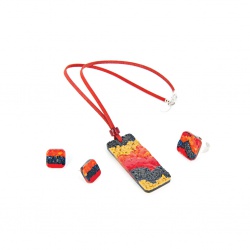Šperky Murano Millefiori - Set SUMMER - červený
