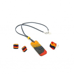 Šperky Murano Millefiori - Set SUMMER - žltý