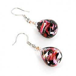 Šperky Murano Millefiori - Náušnice Blanca - červené