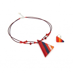 Šperky Murano Millefiori - Set NARCISA - červený