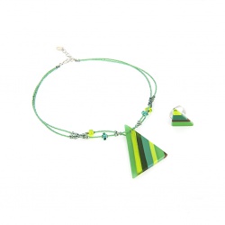 Šperky Murano Millefiori - Set NARCISA - zelený