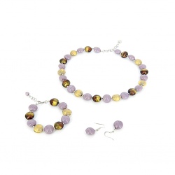 Šperky Murano Millefiori - Set DONNA - fialový