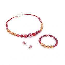 Šperky Murano Millefiori - Set MIHAELA - červený