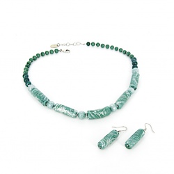 Šperky Murano Millefiori - Set ALIONA - tyrkysový