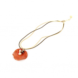 Šperky Murano Millefiori - Náhrdelník ZOLA - oranžový