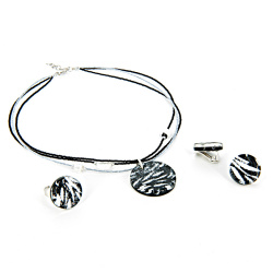 Šperky Murano Millefiori - Set INES - čierny