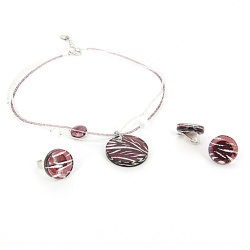 Šperky Murano Millefiori - Set INES - fialový