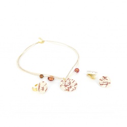 Šperky Murano Millefiori - Set INES - bielo - ružový