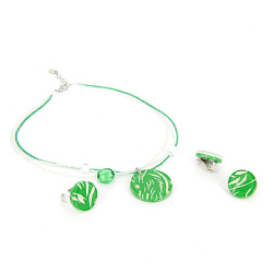 Šperky Murano Millefiori - Set INES - svetlo zelený