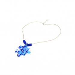 Šperky Murano Millefiori - Náhrdelník RIANA - modrý