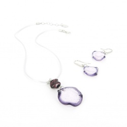 Šperky Murano Millefiori - Set RONY - fialový