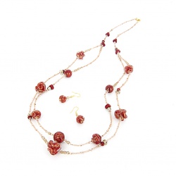 Šperky Murano Millefiori - Set CHARISMA - červený 