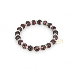 Šperky Murano Millefiori - Náramok KARMA - tmavo - fialový