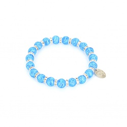 Šperky Murano Millefiori - Náramok KARMA - tyrkysový