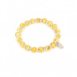 Šperky Murano Millefiori - Náramok KARMA - žltý