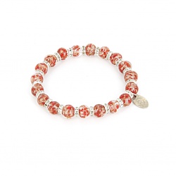 Šperky Murano Millefiori - Náramok KARMA - bledo - červený