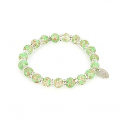 Šperky Murano Millefiori - Náramok KARMA - zelený