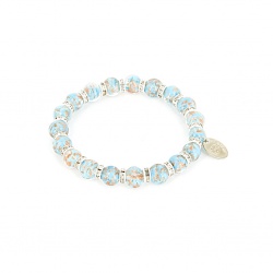 Šperky Murano Millefiori - Náramok KARMA - bledo - modrý