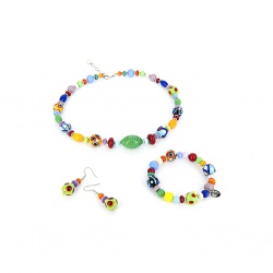 Šperky Murano Millefiori - Náhrdelník MINIMARAKESH - zelený
