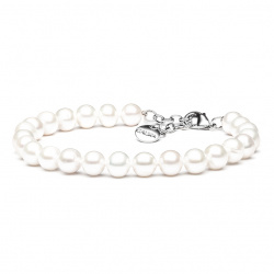 Šperky z perál a kameňov - Náramok perlový biely - 6-7 mm