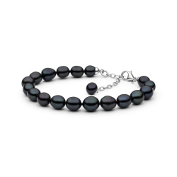 Šperky z perál a kameňov - Náramok perlový tmavý - 7,5-8 mm