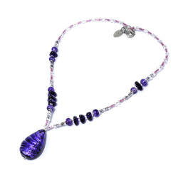 Šperky Murano Millefiori - Náhrdelník IVONA - fialový