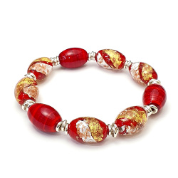 Šperky Murano Millefiori - Náramok MILENA - červený