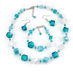 Šperky Murano Millefiori - Set DADA - tyrkysový
