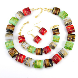 Šperky Murano Millefiori - Set VELA - farebný