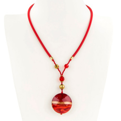 Šperky Murano Millefiori - Náhrdelník MOON CRIMSON - červený