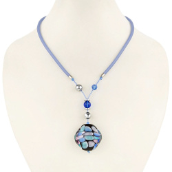 Šperky Murano Millefiori - Náhrdelník MOON SKY - modrý