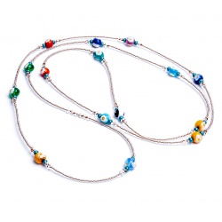 Šperky Murano Millefiori - Náhrdelník / náramok FLOWER - farebný
