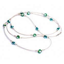 Šperky Murano Millefiori - Náhrdelník / náramok FLOWER - zeleno - biely
