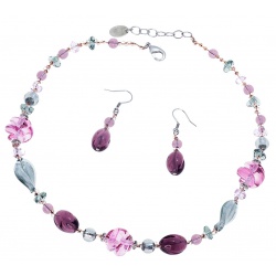 Šperky Murano Millefiori - Set CARLA - ružový