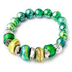 Šperky Murano Millefiori - Náramok UNICAT - zeleno modrý