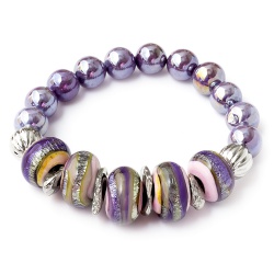 Šperky Murano Millefiori - Náramok UNICAT - fialový