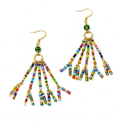 Šperky Murano Millefiori - Náušnice KUMARI - zelené