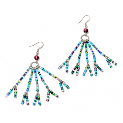 Šperky Murano Millefiori - Náušnice KUMARI - fialové