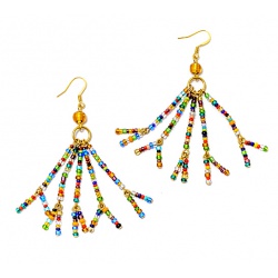 Šperky Murano Millefiori - Náušnice KUMARI - zlaté