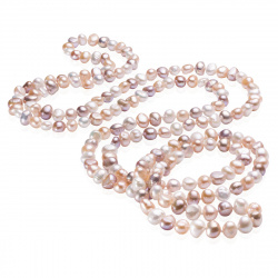 Šperky Gaura Pearls -Náhrdelník BAROK PERLA dlhý - bielo-lososová
