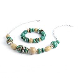 Šperky Murano Millefiori - Set MEGAN - tyrkysový