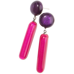 Šperky ZSISKA - Náušnice TRIA 2 - ružovo-fialové