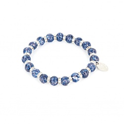 Šperky Murano Millefiori - Náramok KARMA - tmavo - modrý