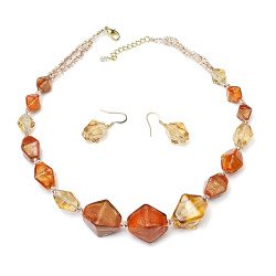 Šperky Murano Millefiori - Set ROVENA - oranžový