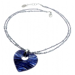 Šperky Murano Millefiori - Náhrdelník SABI - modrá