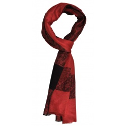 Módne doplnky pre ženy - Hodvábny šál - Super Silk - červeno-čierny