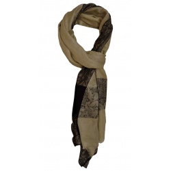 Módne doplnky pre ženy - Hodvábny šál - Super Silk - hnedo-čierny