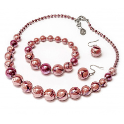 Šperky Murano Millefiori - Set OTILIA - červený
